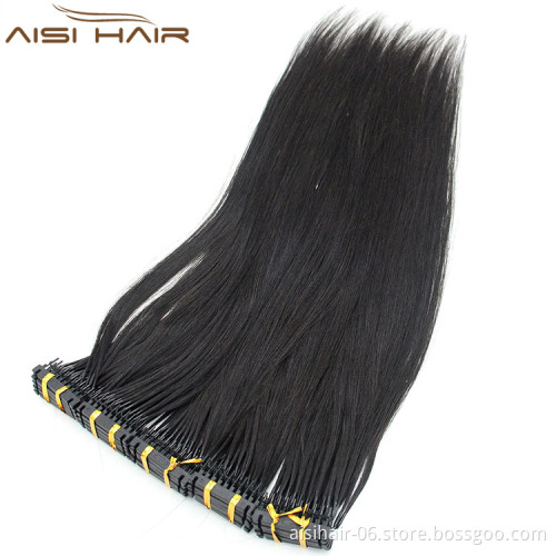 Aisi Hair High Quality Cheap Price Indian Human Hair 6D Double Drawn Hair Extension